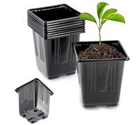 KADAX Pot de Fleurs pour Semis en Plastique, Pot de Graines (9,1 cm, 9 Pièces, Noir)