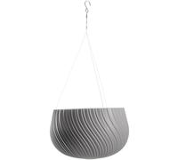 KADAX Pot de fleurs suspendu avec chaîne et crochet - Pot de fleurs suspendu pour fleurs grimpantes - Avec insert - Protection des plantes pour l'intérieur et l'extérieur (diamètre 32 cm, gris foncé)