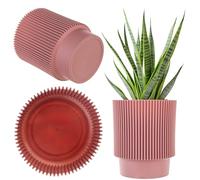 KADAX - Pot décoratif en plastique pour fleurs, pot rond pour intérieur et extérieur, moderne porte-plantes pour plantes d'appartement (rose poudré, 14 cm)