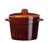KADAX Pot en grès, pot en céramique avec poignées latérales et couvercle, pot en grès résistant au lave-vaisselle, pot de fermentation artisanal en céramique, pot de conserve pour cornichons (1,5 L