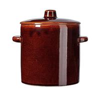 KADAX Pot en grès, pot en céramique avec poignées latérales et couvercle, pot en grès résistant au lave-vaisselle, pot de fermentation artisanal en céramique, pot de mise en conserve pour cornichons