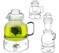KADAX Pot résistant à la chaleur avec chauffage, simple 1,5 l, passoire à thé