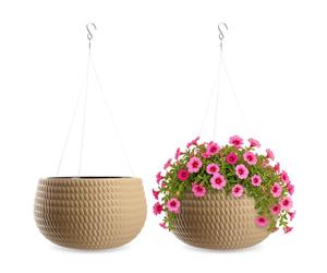 KADAX Pot Suspendu Suspendu Suspendu avec chaîne et Crochet, Pot de Fleurs Suspendu pour Plantes grimpantes, Cache-Pot avec Insert,(? 32 cm, Beige)