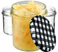 KADAX Pots à confiture 350ml, fi82 mm, Pots à confiture avec couvercle à vis, Pots à miel, Pots à confiture