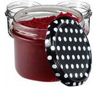 KADAX Pots à conserves avec couvercle "Tartu", Pots à conserves, 235ml, 10 pièces, petits pois noirs