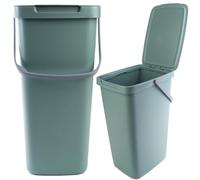 KADAX Poubelle 20 l avec Couvercle et poignée, Poubelle en Plastique, pour Le tri des déchets, rectangulaire, avec Couvercle à charnière (Vert)