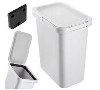 KADAX Poubelle avec couvercle à charnière, rectangulaire en plastique, avec poignée de transport, pour tri des déchets, gris 12 l
