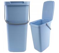 KADAX Poubelle 20 l avec Couvercle et poignée, en Plastique, pour Le tri sélectif, rectangulaire avec Couvercle à charnière (Bleu)
