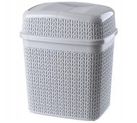 KADAX Poubelle de Salle de Bain 5L, Petite Poubelle de Chambre en Plastique avec Couvercle Basculant (Gris)
