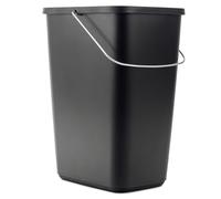 KADAX Poubelle sans couvercle avec poignée en métal mobile, durable, récipient en plastique (noir, 12 l)