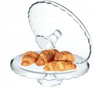 Présentoir à gâteau KADAX en Verre, présentoir à gâteau avec Pied, Assiette à gâteau Ronde pour Muffins, Biscuits, Desserts, Anniversaire, fête, Support Plat pour Mariage (Ø 32,5cm)