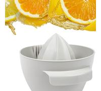 KADAX Presse-agrumes manuel en plastique, presse-agrumes, presse-agrumes d'orange robuste, presse ovale pour fruits, presse manuelle universelle, presse à fruits (blanc)