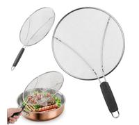KADAX Protection anti-éclaboussures pour poêles, diamètre : 25 cm, en acier inoxydable, avec filet à mailles fines, couvercle anti-éclaboussures de graisse, ustensile de cuisine contre les
