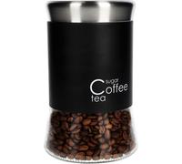 KADAX Rangement de cuisine, récipient en verre "Alset", récipient à café, 1.1L, distributeur noir