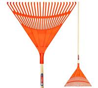 KADAX Râteau pour Herbe et Feuilles, râteau Large avec Long Manche en Bois, râteau ŕ Feuilles en Plastique, râteau ŕ Feuilles, ramasse-Feuilles, (180 x 61 cm)