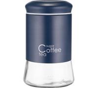 KADAX Récipient pour café, thé, sucre, 1 l, verre avec couvercle, cuisine, bleu marine