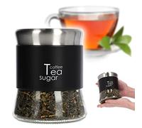 KADAX Récipients en verre, récipients pour café, thé en feuilles, récipients à café, récipients à thé, récipients à sucre, récipients de stockage d'aliments, récipients de stockage (750 ml, noir)