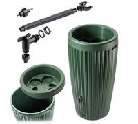 KADAX Récupérateur d'eau de Pluie avec bac à Plantes intégré dans Le Couvercle - 240 l - en Plastique - Réservoir d'eau de Pluie avec Robinet - Résistant au Gel - Vert