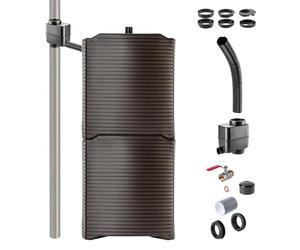 KADAX Réservoir d'Eau de Pluie Modulaire Pour Jardin, Tonneau Résistant Aux Intempéries, 126 L, Collecteur et Réservoir en Plastique (2 Moka + Kit Collecteur A)