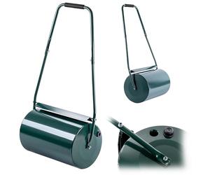 KADAX Rouleau à gazon, 50 cm de largeur, 32 cm de diamètre, remplissable avec de l'eau ou du sable, rouleau de jardin en métal, rouleau pour gazon pour l'entretien de la pelouse et la compactage du
