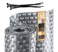 KADAX Ruban de clôture en technorotin, 19 x 255 cm, 10 Couleurs, Bandes d'écran, Rouleau d'écran, Protection Contre Le Vent pour Balcon, terrasse, Tapis de clôture résistant aux intempéries (Gris)