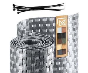 KADAX Ruban de clôture en technorotin, 19 x 255 cm, 10 Couleurs, Bandes d'écran, Rouleau d'écran, Protection Contre Le Vent pour Balcon, terrasse, Tapis de clôture résistant aux intempéries (Gris)