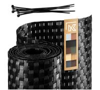 KADAX Ruban de clôture en technorotin, 19 x 255 cm, 10 Couleurs, Bandes d'écran, Rouleau d'écran, Protection Contre Le Vent pour Balcon, terrasse, Tapis de clôture résistant aux intempéries (Noir)