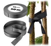 KADAX Ruban de liaison pour arbre, 50 mm x 50 m, pour une fixation sûre des arbres et arbustes, attaches d'arbres en polypropylène, fixation d'arbre, liant pour plantes (noir)