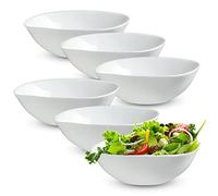 KADAX Saladier en verre blanc, ensemble de 6 bols carrés blancs en verre, bols à céréales adaptés au micro-ondes, bols de service pour salades, soupes, entrées, fruits (15 cm)