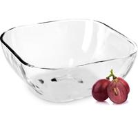 KADAX saladier en verre "Carini", Saladier, Carré saladier en verre, bol, Transparent, 16 cm, 1 pièce