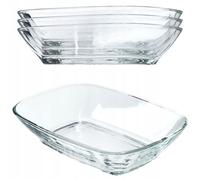 KADAX saladier en verre "Milo", Saladier, Rectangulaire saladier en verre, bol, Transparent, 14 cm, 4 pièces