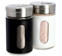 KADAX Salière & poivrière "Galdo", Salière en verre et acier inoxydable, 90 ml, 2 pièces