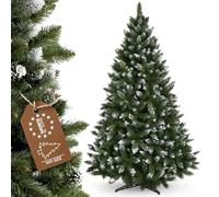 KADAX Sapin de Noël artificiel avec petites boules argentées et givre, 220cm Sapin en PVC