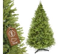 KADAX Sapin de Noël artificiel de 180 cm, sapin de Noël en épicéa, réaliste en plastique polyéthylène, sapin artificiel avec support solide, sapins artificiels durables (Nele 180 cm)
