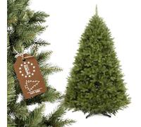 KADAX Sapin de Noël artificiel en plastique PVC, épicéa avec support en plastique de 180 cm, arbre réaliste Ø env. 115, arbre avec 70 branches et 15 couronnes (clairière forestière 180 cm)