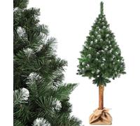 KADAX Sapin de Noël artificiel sur un tronc 160 cm, pin Sapin O env. 70 cm avec couche de neige