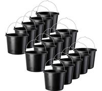 KADAX Seau de chantier "Bado", Seau, Seau à mortier, Seau à crépi, Seau de maçon, Accessoires pour la maison, noir, 12L, 15 pièces