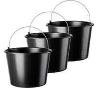 KADAX Seau de chantier "Bado", Seau, Seau à mortier, Seau à crépi, Seau de maçon, Accessoires pour la maison, noir, 16L, 3 pièces