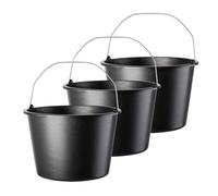KADAX Seau de chantier "Bado", Seau, Seau à mortier, Seau à crépi, Seau de maçon, Accessoires pour la maison, noir, 20L, 3 pièces