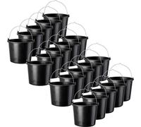 KADAX Seau de chantier "Bado", Seau, Seau à mortier, Seau à crépi, Seau de maçon, Accessoires pour la maison, noir, 12L, 20 pièces