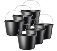 KADAX Seau de chantier "Bado", Seau, Seau à mortier, Seau à crépi, Seau de maçon, Accessoires pour la maison, noir, 20L, 6 pièces