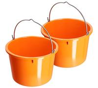KADAX Seau de Construction en Plastique, Seau ŕ mortier avec poignée en Fil de Zinc, Seau, Seau ŕ Ciment, Seau ŕ mortier, Seau de Nettoyage, Seau ŕ Eau, Seau de Jardin, (20 l, Lot de 2 pičces)
