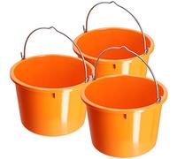 KADAX Seau de Construction en Plastique, Seau ŕ mortier avec poignée en Fil de Zinc, Seau, Seau ŕ Ciment, Seau ŕ mortier, Seau de Nettoyage, Seau ŕ Eau, Seau de Jardin, (20 l, 3 pičces Orange)