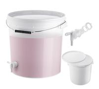 KADAX Seau de fermentation 20 l avec robinet d'écoulement, récipient de fermentation en plastique avec robinet de vidange pour la fabrication de vin, robinet d'écoulement avec joint et contre-écrou