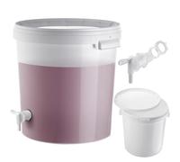 KADAX Seau de fermentation 33 l avec robinet d'écoulement, récipient de fermentation en plastique avec robinet de vidange pour la fabrication de vin, robinet d'écoulement avec joint et contre-écrou