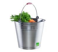 KADAX Seau de Rangement en Zinc - Récipient à Eau en Acier Inoxydable de Qualité Supérieure - Pour Jardin, Mortier, Nettoyage et Arrosage des Plantes (16 l)