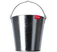 KADAX Seau robuste, en zinc, avec poignée ergonomique, avec base renforcé, avec parois solides, en tôle pour pierres, parterres et cendres, matériaux en vrac et charbon, 12 l