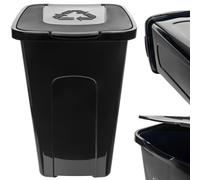 KADAX Seau volumineux, 50L, poubelle rectangulaire en plastique