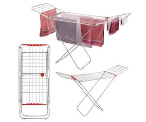 KADAX Séchoir à linge extensible pour intérieur et extérieur avec ailes - Avec 18 m de longueur de séchage - Pour jardin, balcon, terrasse, maison - Pliable - En aluminium - Robuste et léger