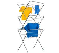KADAX Séchoir à linge vertical, surface de séchage de 20 m, étendoir à linge pliable à flux d'air, longueur de séchage avec surface de séchage totale de 15 m, étendoir compact (gris)